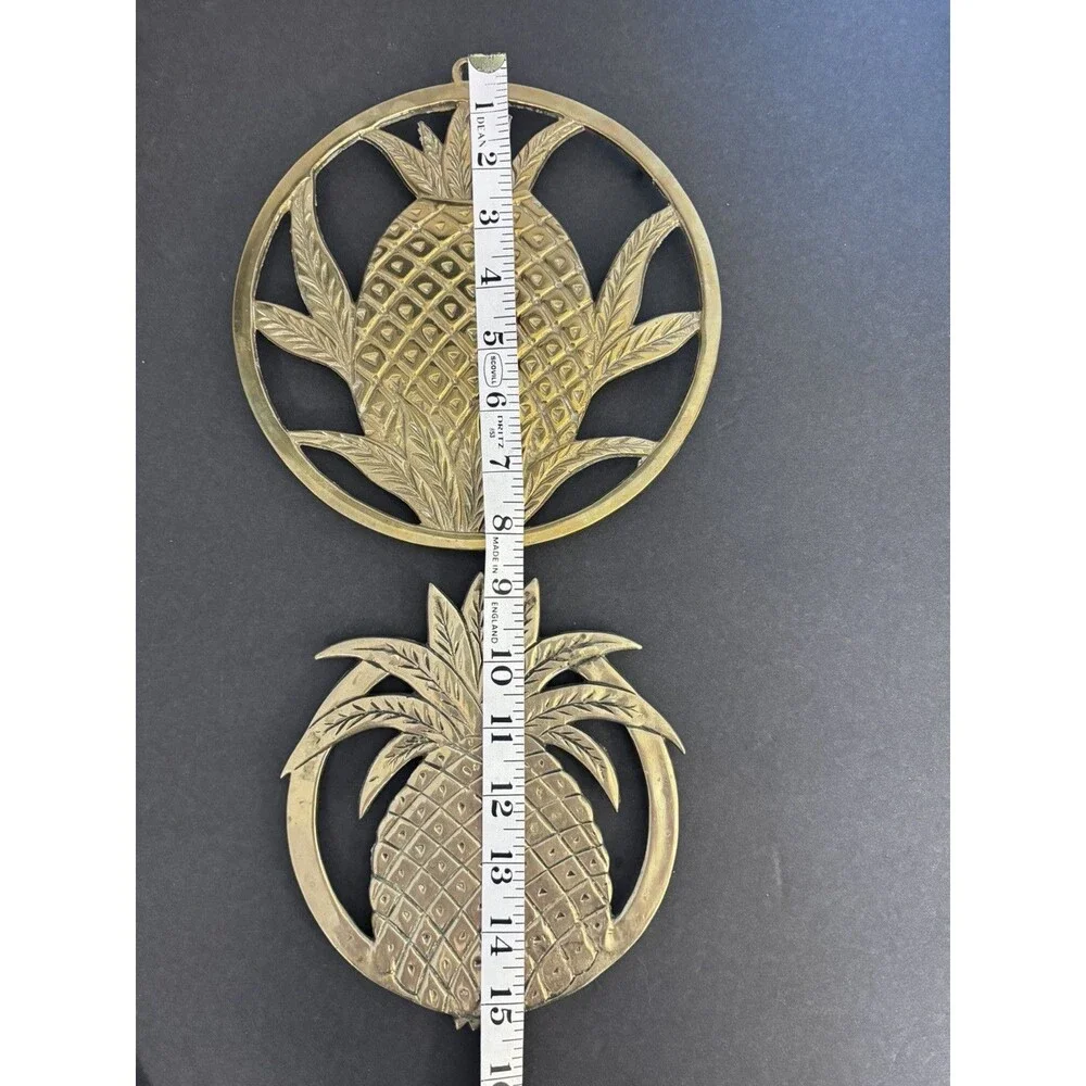 Vintage Brass Pineapple Trivets From Hawaii - Picture 8 of 8